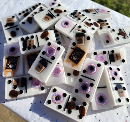 Coffee and doughnuts Domino Set