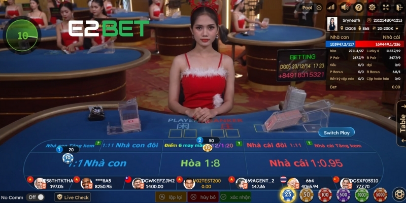 Xác Suất Baccarat - Nắm Vững Để Lên Chiến Lược Cược Tại E2BET 2 Trải nghiệm Baccarat hấp dẫn, kịch tính từng ván tại E2BET mỗi ngày